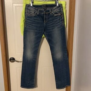 Silver Jeans Dark Blue Straight Leg Denim